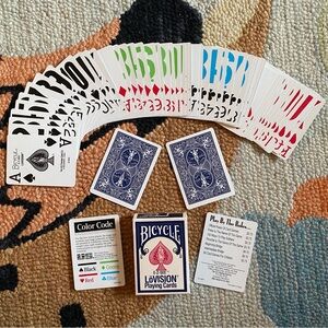 90s I Bicycle E-Z-SEE LōVISION Poker Jumbo Index Playing Cards Blue Rider Back